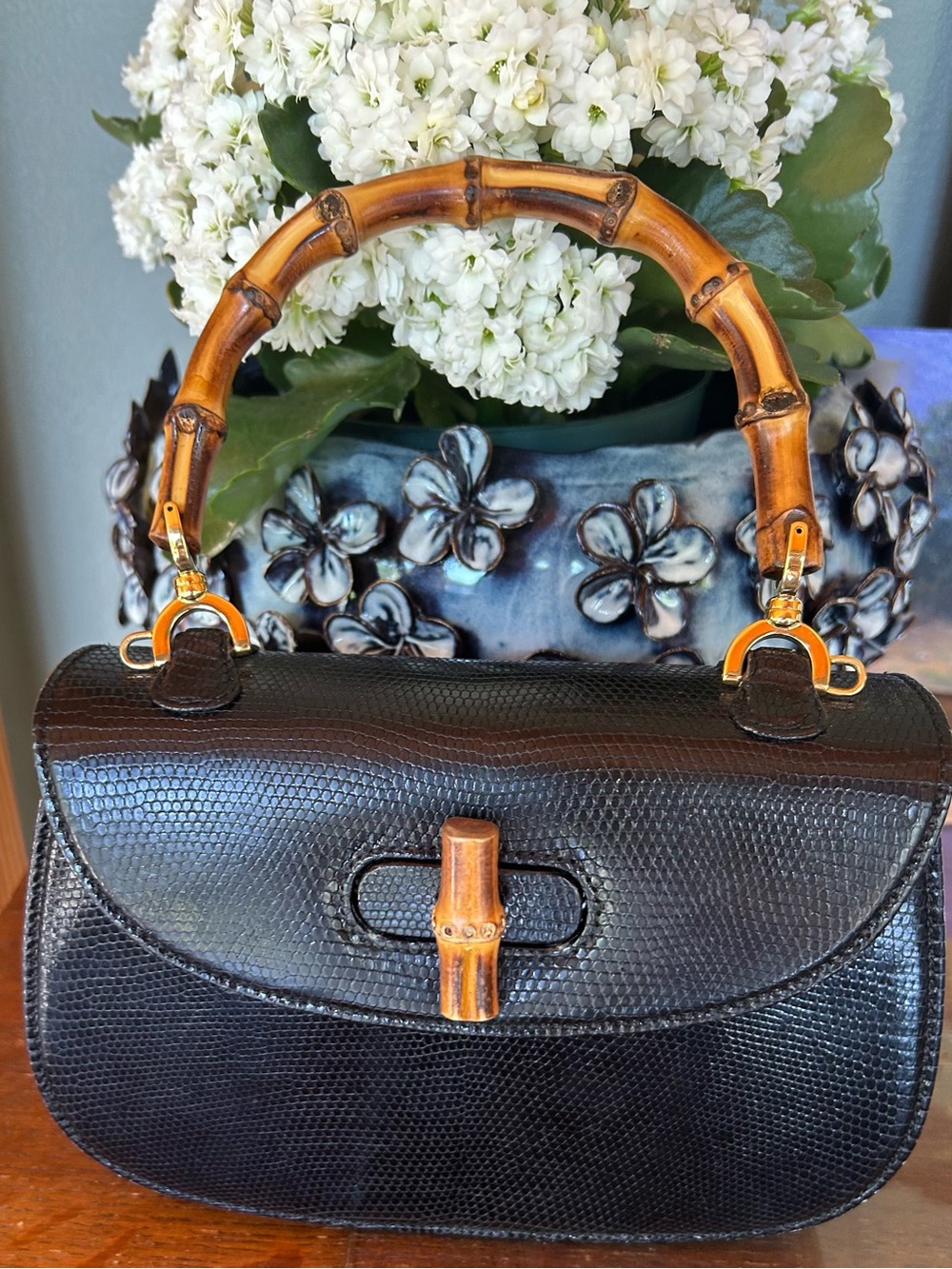 Rare Gucci Black Lizard Bag